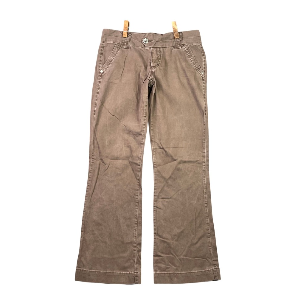 BKE Casuals Serena Pants Womens 27 Brown Flare Low Rise Stretch Outdoor Y2K